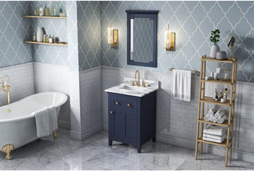 Chatham 24'' Hale Blue Vanity, Calacatta Vienna Quartz Vanity Top, undermount rectangle bowl VKITCHA24BLCQR