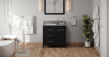 Katara 36'' Vanity, left offset, undermount rectangle bowl