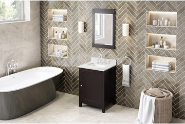 Astoria 24'' Espresso Vanity, Calacatta Vienna Quartz Vanity Top, undermount rectangle bowl VKITAST24ESCQR