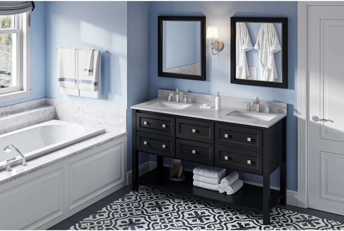 Adler 60'' Black Vanity, double bowl VN2ADL-60-BK-NT