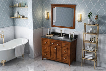 Chatham 48'' Chocolate Vanity, Black Granite Vanity Top, undermount rectangle bowl VKITCHA48CHBGR