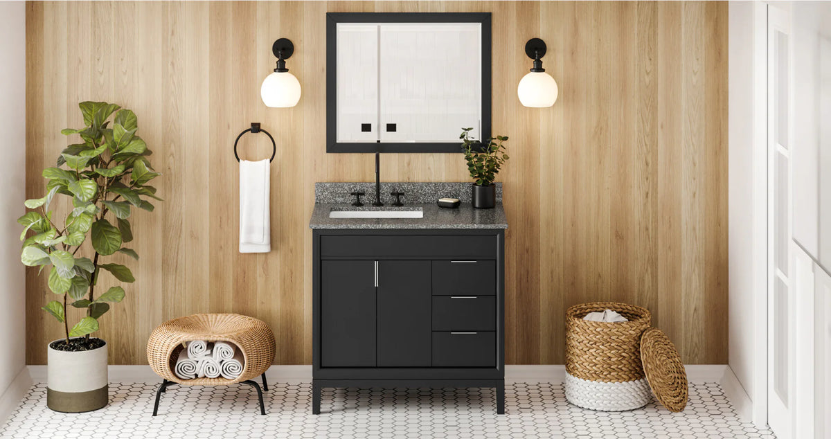 Theodora 36'' Vanity, left offset, undermount rectangle bowl