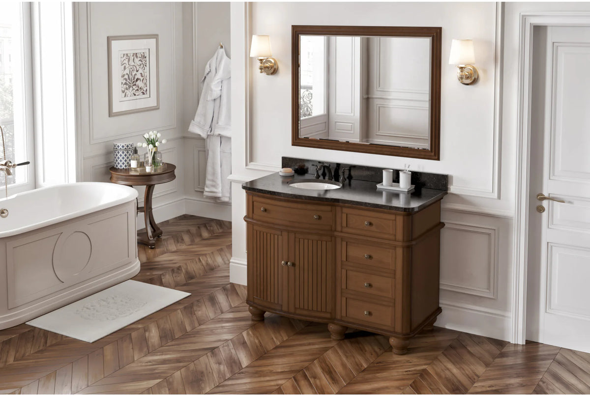 Compton 48'' Vanity, -only Black Granite Vanity Top, undermount oval bowl