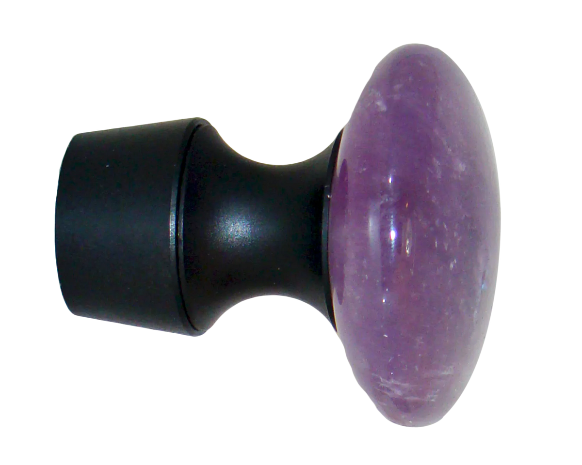 Myterra Gemstone Mineral Stone Amethyst Disk Bolt Hook