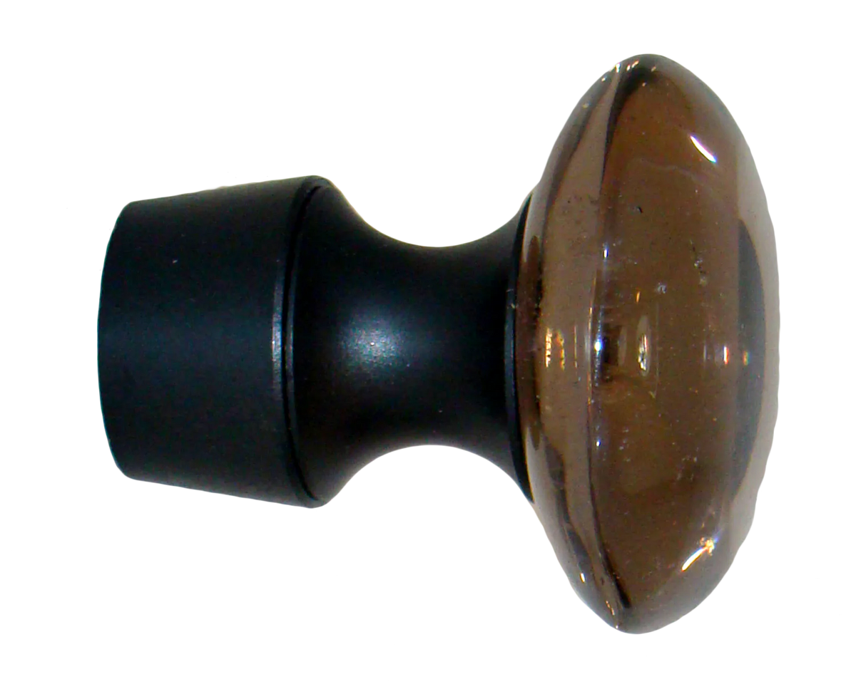 Myterra Gemstone Mineral Stone Smokey Quartz Disk Bolt Hook