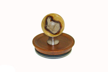 Septarian Knob on Acacia Wooden Lid by Gemstone Hardware SEPT.L.15