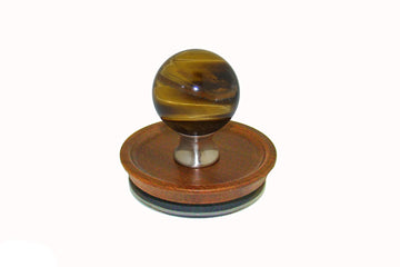 Tiger Eye Knob on Acacia Wooden Lid by Gemstone Hardware TEYE.L.15