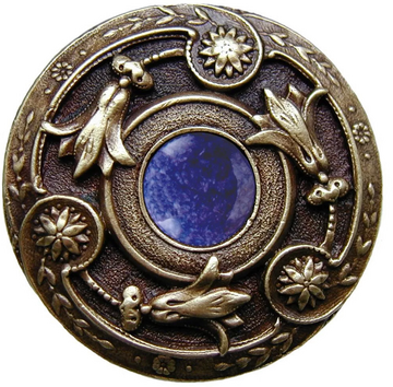 Jeweled Lily with Blue Sodalite Natural Stone Knob