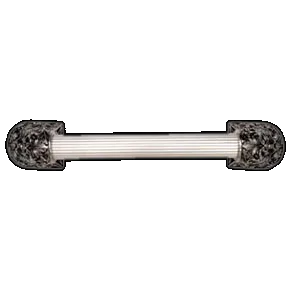 Acanthus Appliance Pull Bar, 16 Inch Drill Center, Brilliant Pewter