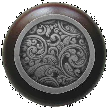 Saddleworth/Dark Walnut Knob - Antique Brass