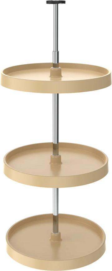 Rev-A-Shelf 18 in Almond Polymer Full Circle Lazy Susans 3-Shelf 3073-18-15-536