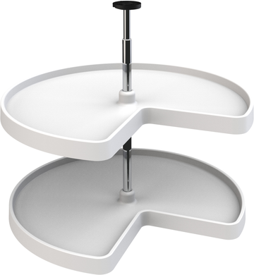 Rev-A-Shelf 28 in Polymer Kidney Lazy Susans 2-Shelf 3472-28-52