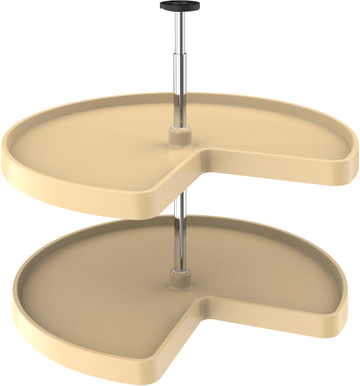 Rev-A-Shelf 28 in Almond Polymer Kidney Lazy Susan 2-Shelf 3472-28-15-52