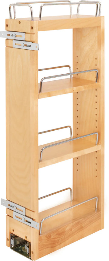 Rev-A-Shelf 5 in Wood Pull Out Wall Organizer w/Soft Close 448-BBSCWC