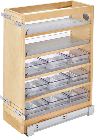 Rev-A-Shelf 8 in W X 25 in H Wood Vanity Base Organizer w/Soft-Close 448-VC25SC-8