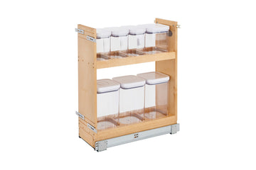 Rev-A-Shelf 8 in Base Cabinet Organizer w/ OXO Containers w/Soft-Close 448OXO-BCSC-8C