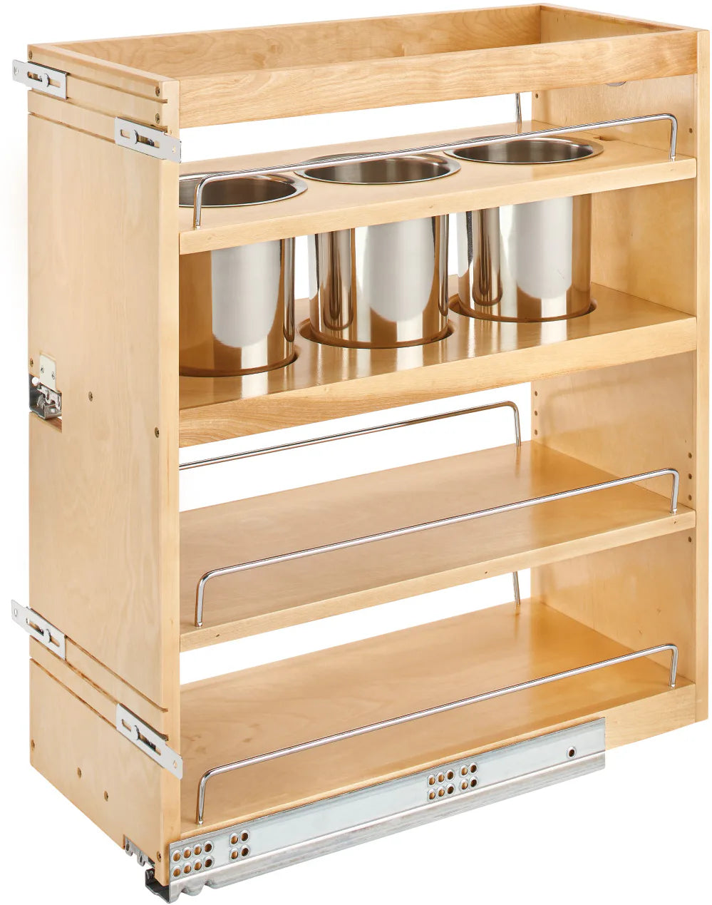 Rev-A-Shelf 10.5 in Base Cabinet Organizer w/ 3 Utensil Bins 449UT-BCSC