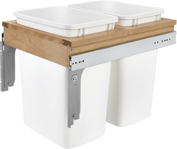 Rev-A-Shelf Double 35 Qrt Top mount Waste Container 4WCTM-18DM2-419-FL