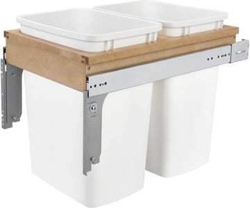 Rev-A-Shelf Double 35 Qrt Top mount Waste Container 4WCTM-18DM2