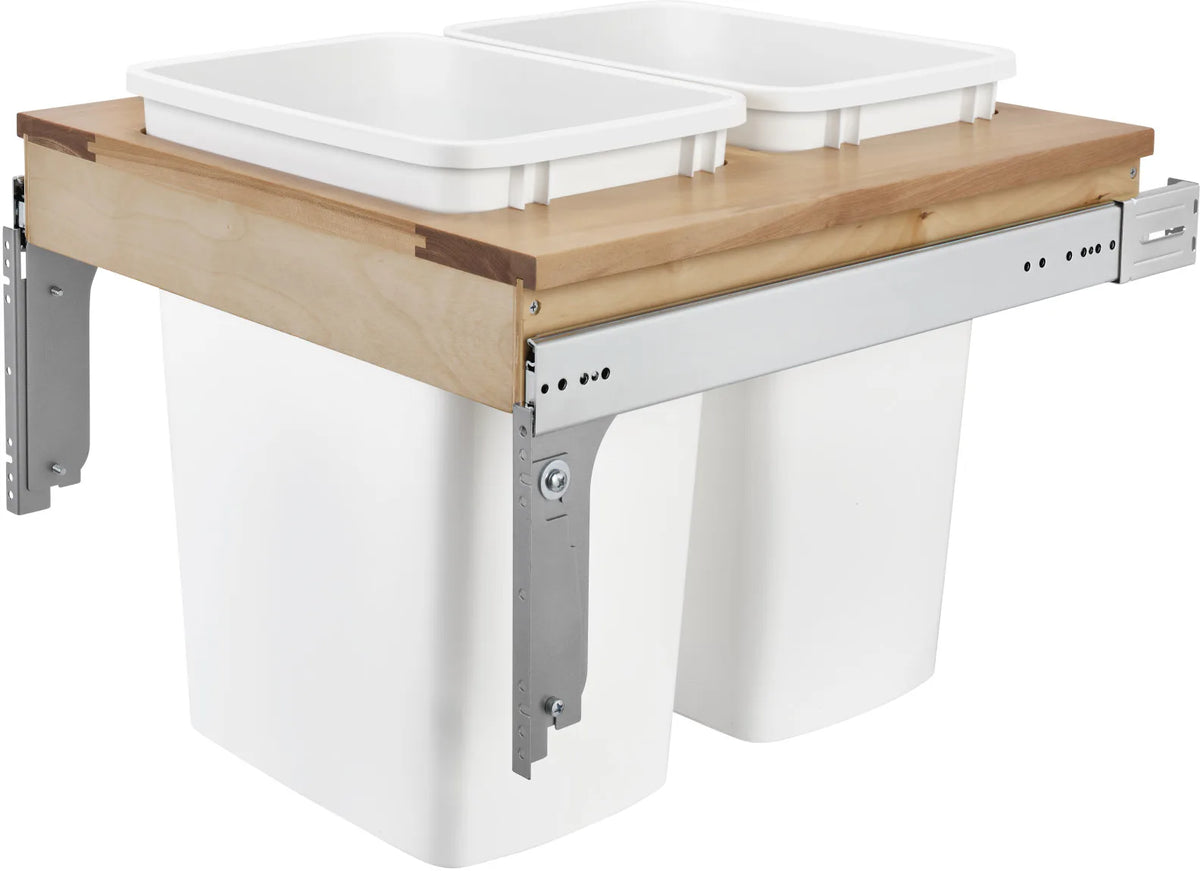 Rev-A-Shelf Double 35 Qrt Top mount Waste Container 4WCTM-24DM2-162