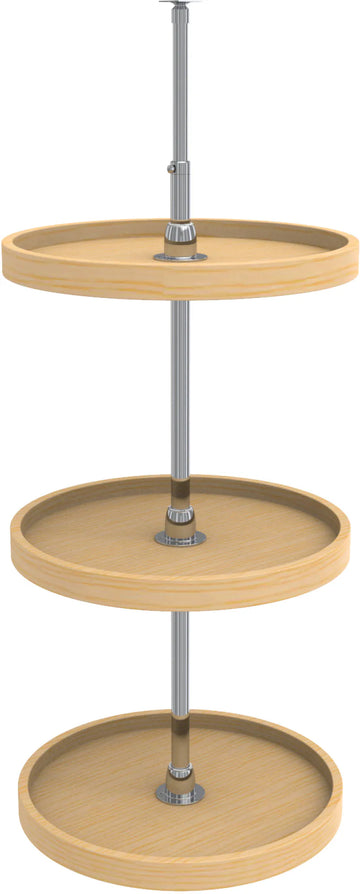 Rev-A-Shelf 18 in Wood Full Circle Lazy Susans 3-Shelf w/long post 4WLS073-536