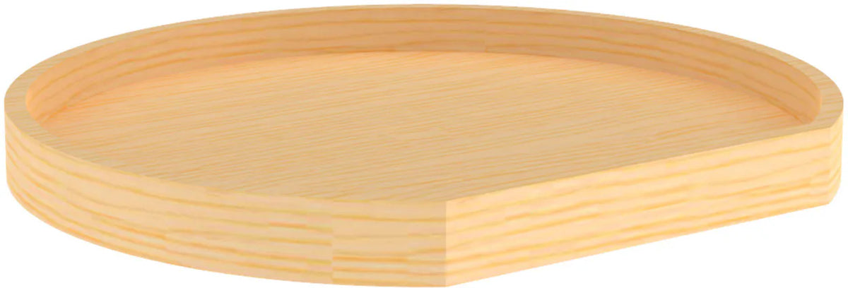 Rev-A-Shelf 22 in Wood D-Shape Lazy Susan w/Swivel Bearing 4WLS201-22-BS52