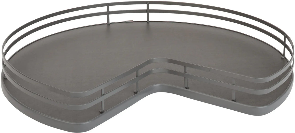 Rev-A-Shelf 32'' Kidney Shape Solid Bottom Shelf w/ Steel Bearing Corner Lazy Susans 53-401-32BS-1