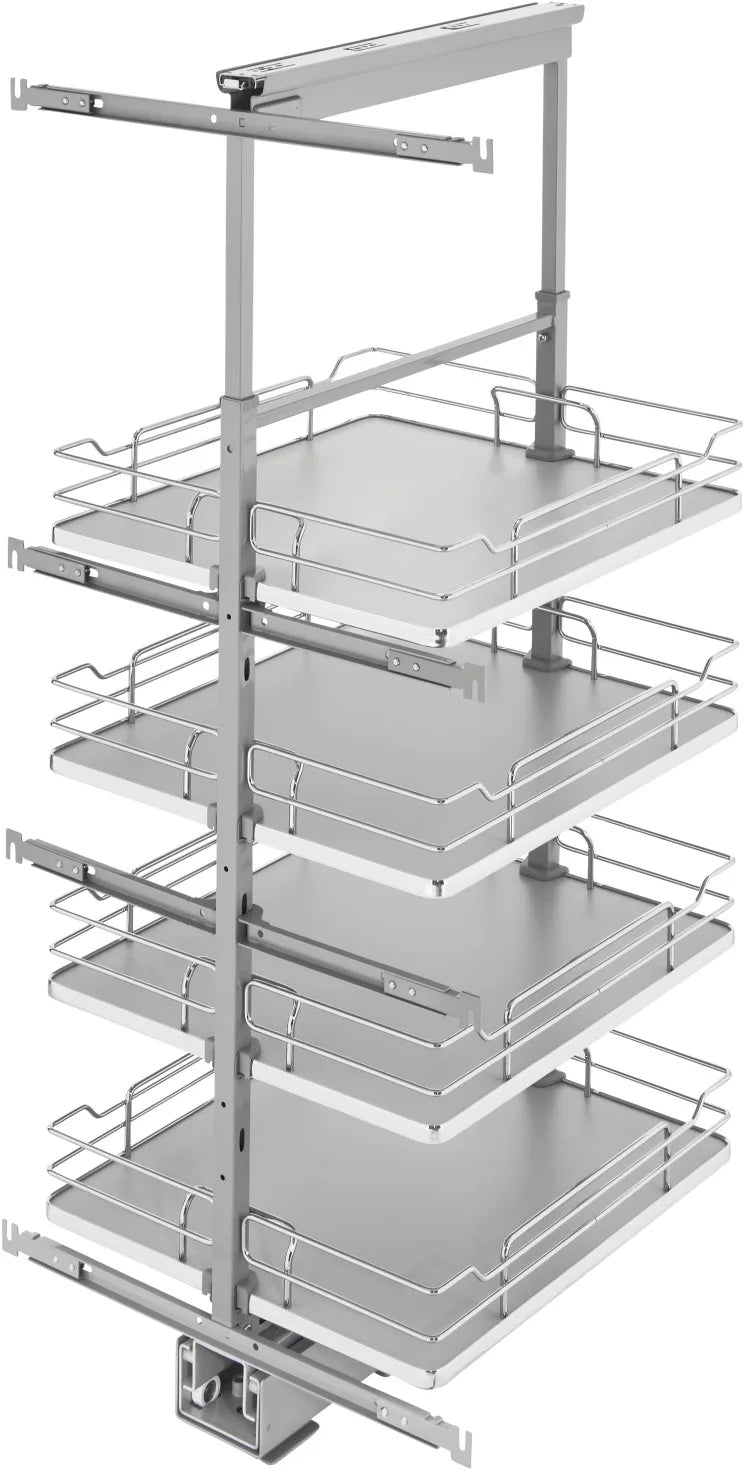 Rev-A-Shelf 19 in Chrome Solid Bottom Pantry Pullout Soft Close 5343-19