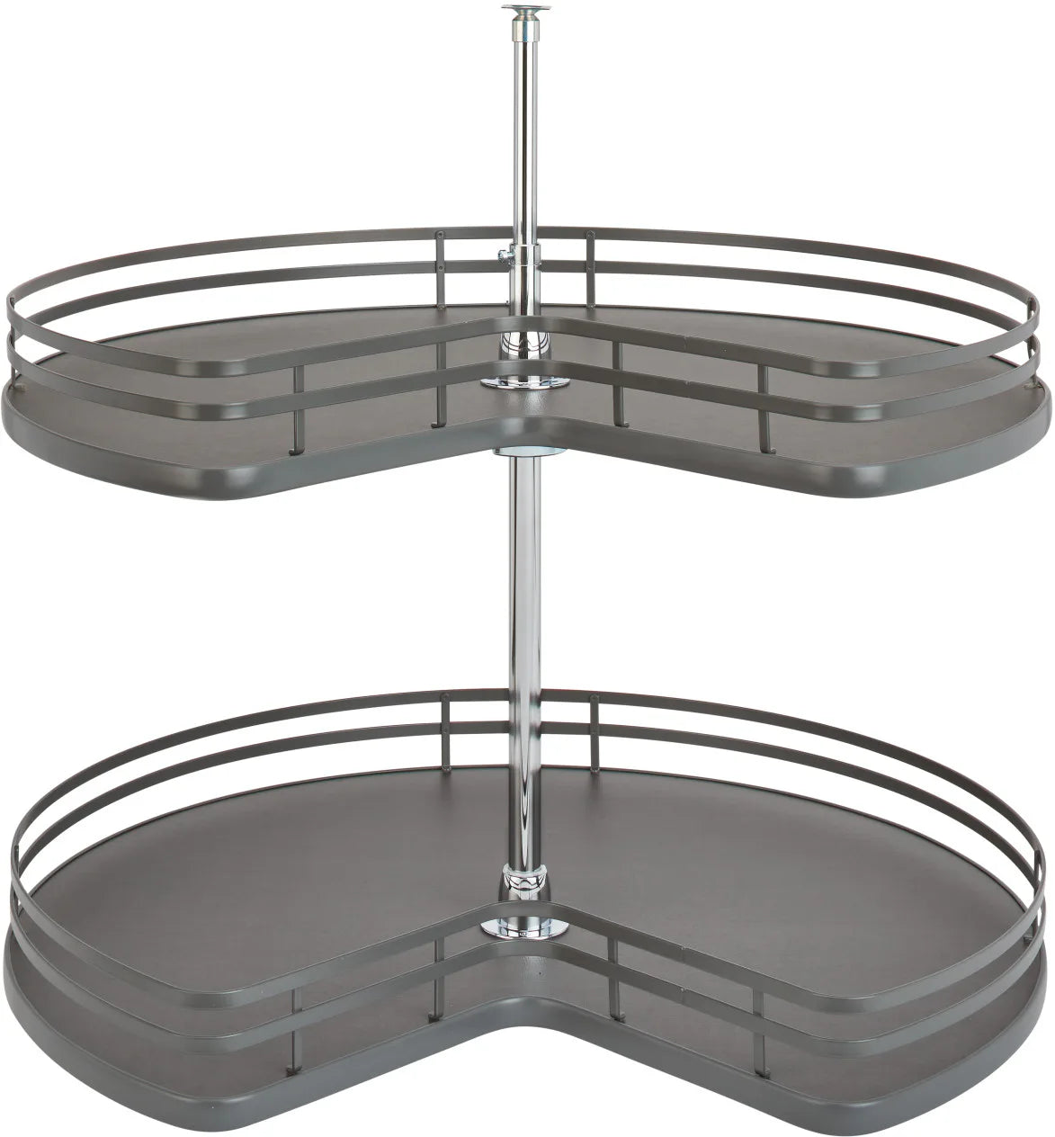 Rev-A-Shelf 32 in Kidney Shape Lazy Susan 2 Shelf Set 53472-32-1