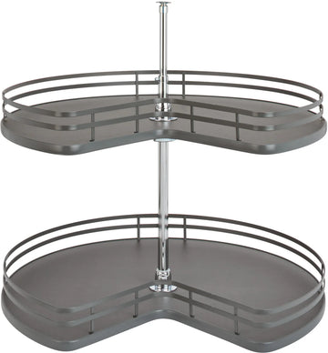 Rev-A-Shelf 32 in Kidney Shape Lazy Susan 2 Shelf Set 53472-32-1