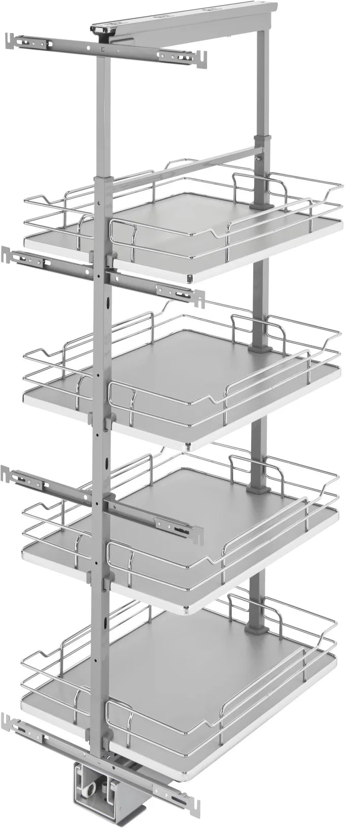 Rev-A-Shelf 16 in Chrome Solid Bottom Pantry Pullout Soft Close 5350-16