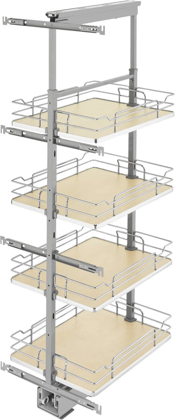 Rev-A-Shelf 16 in Chrome Solid Bottom Pantry Pullout Soft Close 5350-16-MP