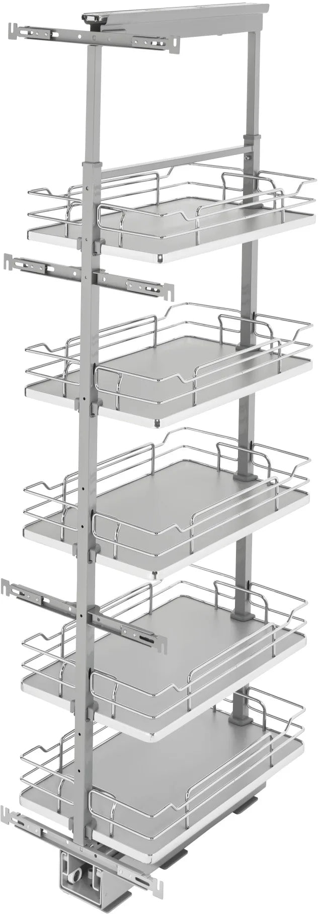 Rev-A-Shelf 13 in Chrome Solid Bottom Pantry Pullout Soft Close 5350-13