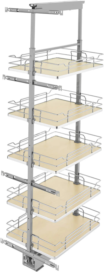 Rev-A-Shelf 16 in Chrome Solid Bottom Pantry Pullout Soft Close 5358-16-MP