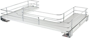 Rev-A-Shelf 33 in Chrome U-Shaped Solid Bottom Pull Out w/Soft-Close 5386-33BCSC-GR