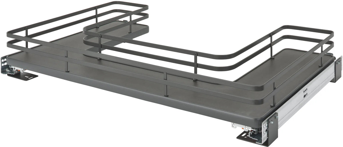 Rev-A-Shelf 33 in Orion Gray U-Shaped Solid Bottom Pull Out w/ Soft-Close 5386-33BCSCFL-FOG