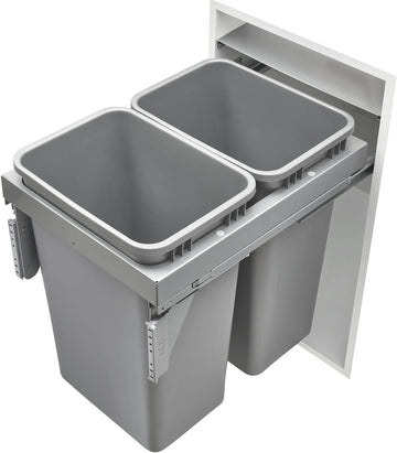 Rev-A-Shelf Double 50 Qrt Steel Top mount Waste Container 53TM-1850GSCDM2-FL