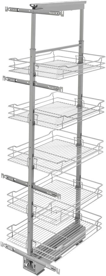 Rev-A-Shelf 16 in Chrome Basket Pantry Pullout Soft Close 5758-16-CR-1