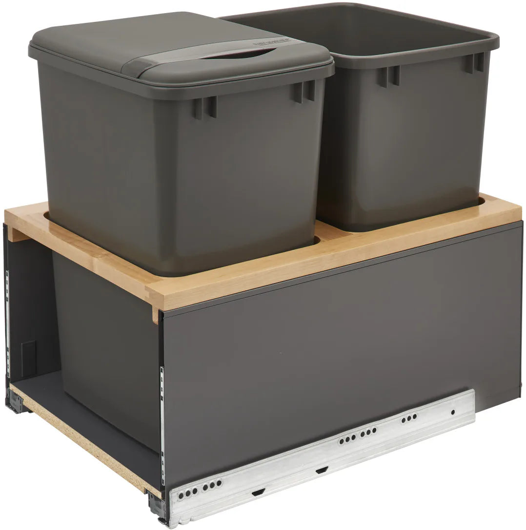 Rev-A-Shelf Double 35 Qrt LEGRABOX Pull-Out Waste Container w/Soft-Close 5LB-1835OGMP-213