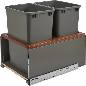 Rev-A-Shelf Double 35 Qrt LEGRABOX Pull-Out Waste Container w/Soft-Close 5LB-1835OGWN-213