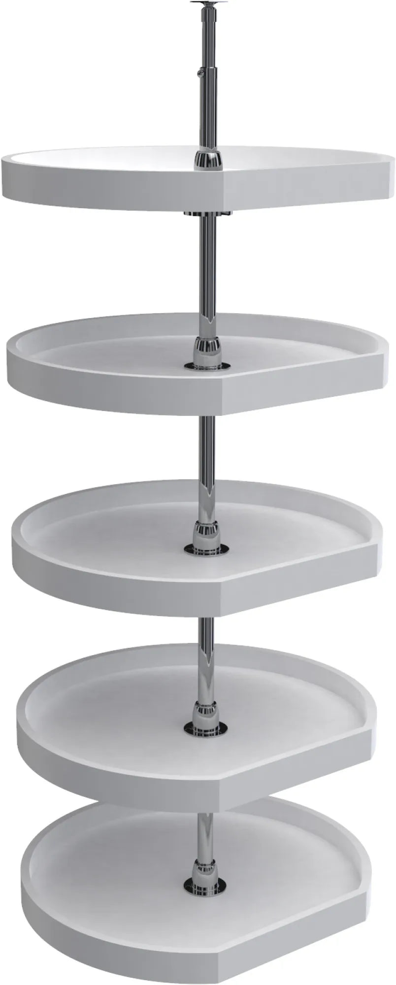Rev-A-Shelf 22 in Polymer Pantry D-Shape Lazy Susans 5-Tier 6265-22-52