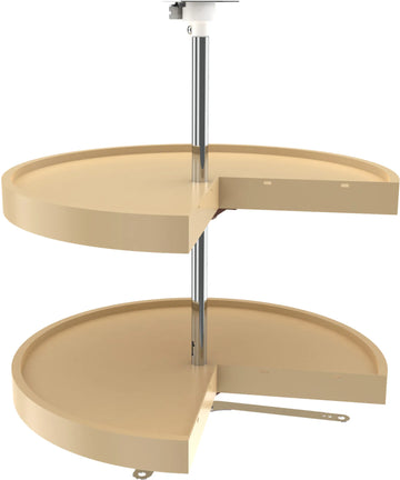 Rev-A-Shelf 24 in Almond Polymer Pie-Cut Lazy Susans 2-Shelf 6942-24-15-52