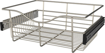 Rev-A-Shelf 18 in Satin Nickel Closet Pullout Basket CB-181407SN-1