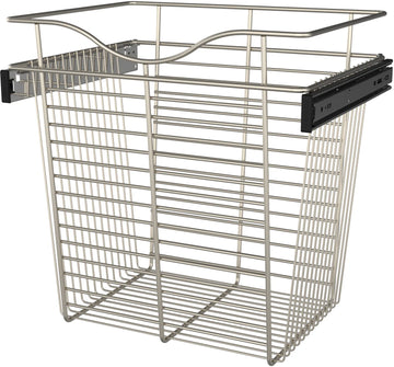 Rev-A-Shelf 18 in Satin Nickel Closet Pullout Basket CB-181418SN-1