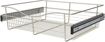 Rev-A-Shelf 24 in Satin Nickel Closet Pullout Basket CB-242007SN-1