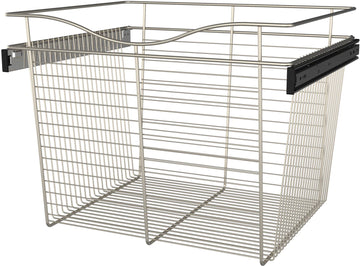 Rev-A-Shelf 24 in Satin Nickel Closet Pullout Basket CB-242018SN-1