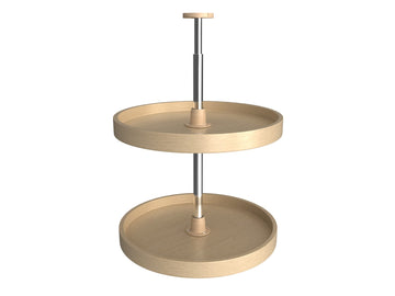 Rev-A-Shelf 18 in Banded Wood Full Circle Lazy Susans 2-Shelf LD-4BW-062-1
