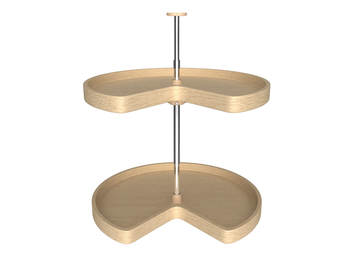 Rev-A-Shelf 24 in Banded Wood Kidney Lazy Susans 2-Shelf LD-4BW-472-1