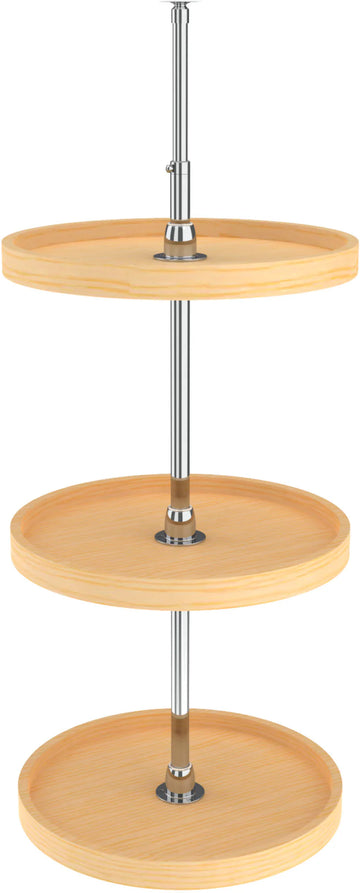 Rev-A-Shelf 18 in Natural Wood Full Circle Lazy Susans 3-Shelf LD-4NW-073-1836-1