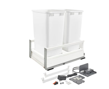 Rev-A-Shelf Servo Double 50 Qrt Tandem Pull-Out Waste Container TWCSD-1850DM-2